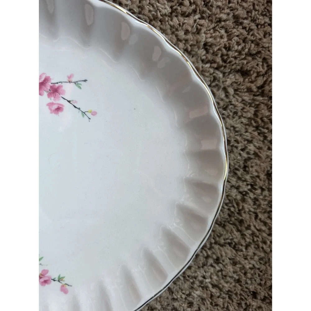 WS‎ George Bolero Oval Serving Platter Pink Cherry Blossom 22K Gold Trim Vintage